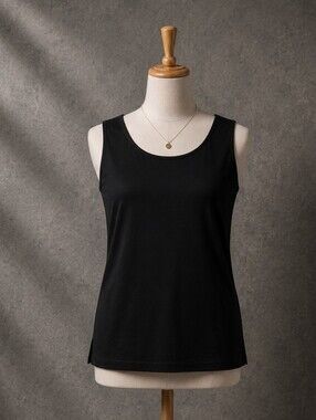 Dana Kay Women’s 16 Black Sleeveless Shell Top Career Layering Blouse Stretch